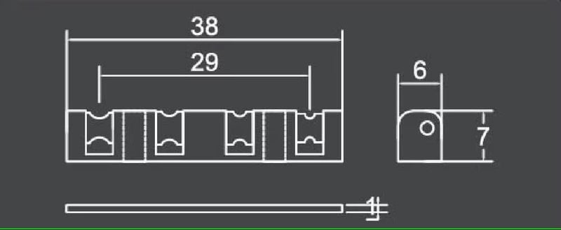 guyker 4 String Bass Guitar Nut, Height Adjustable 38mm Brass Roller Nut Split Regulation Replacement Parts, 38 * 6MM*7MM - Image 2
